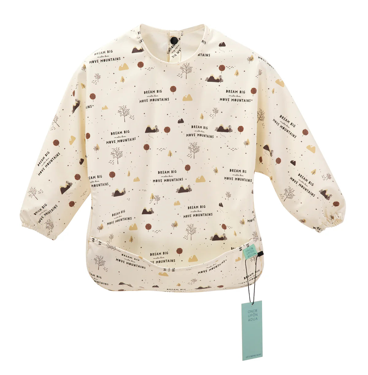 Long Sleeved Pocket Bib + Carry Pouch: Dream Big, Make Dua, Move Mountains
