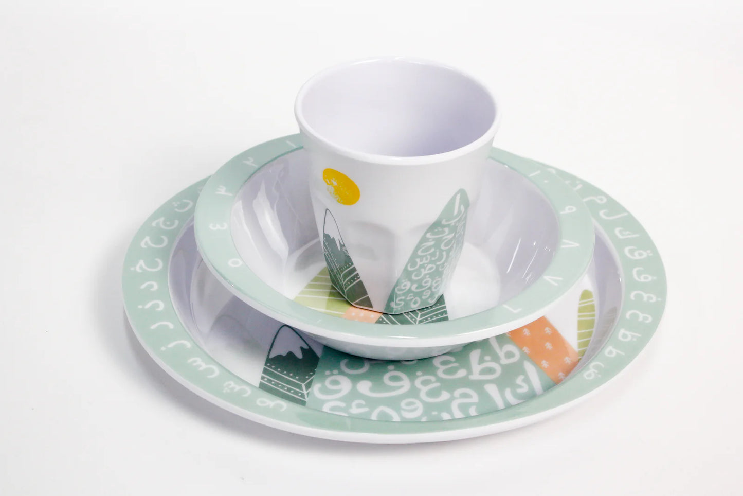 Eat & Learn Dinner Set: Arabic Alphabet Collection / 3pc Set