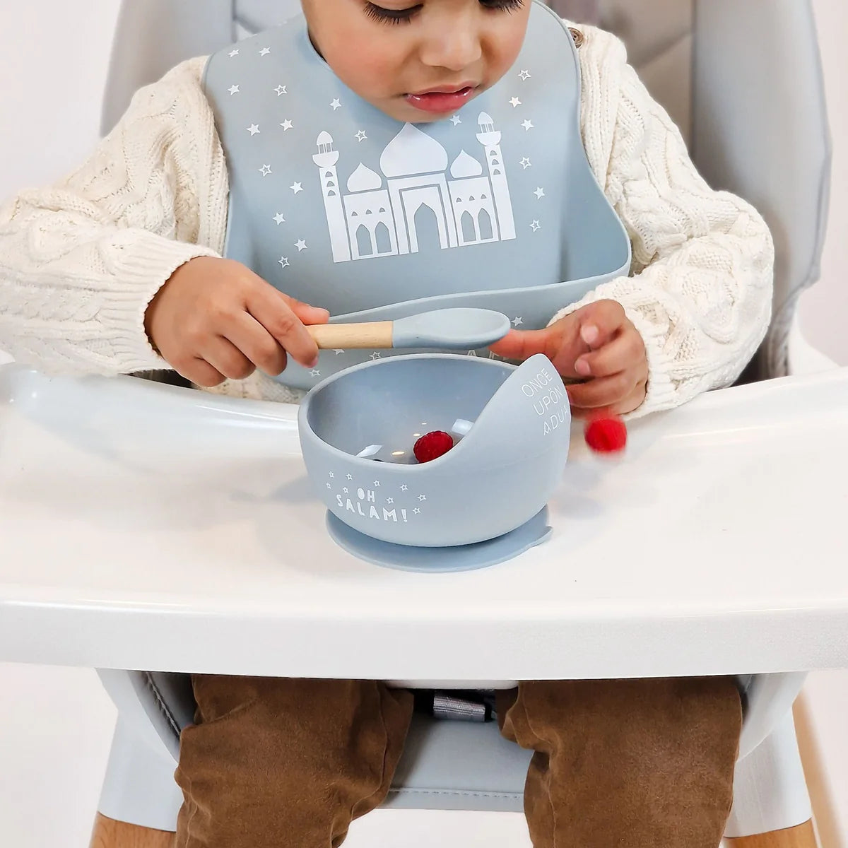 Lux Silicone Baby Bib: Oh Salam