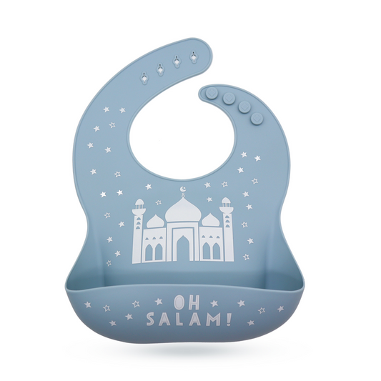 Lux Silicone Baby Bib: Oh Salam