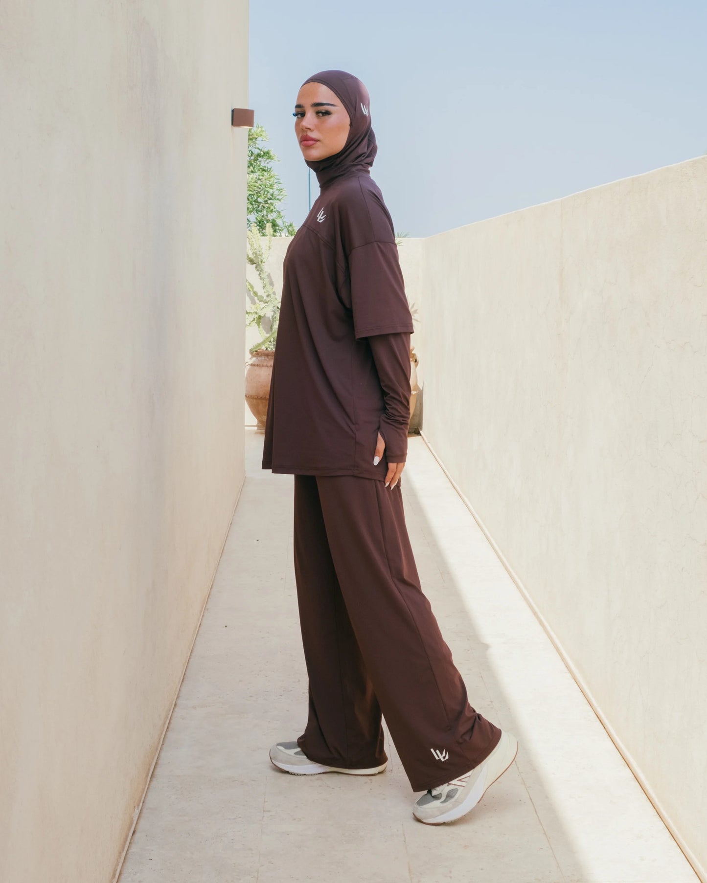 Sport wide pants brown